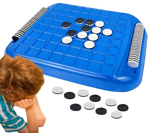 Othello Game, Educational Toys Black and White Chess Game, ABS 2-Player Reversi Brain Teaser Travel Chess Set to Improve Hand-Eye Coordination, Fun Strategy Games, 26.5x4x35cm