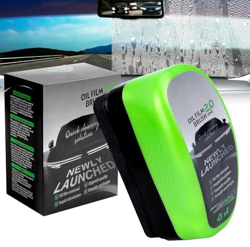 Vibbang 150ml Oil Film Cleaning Brush, Glass Cleaning Board, Car Window Cleaner Automotive Oil Film Remover, Car Windscreen Cleaner, for Easily Improve Clarity and Visibility