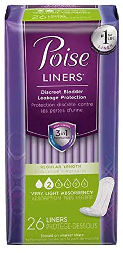 Poise Pantiliners, 26 Count