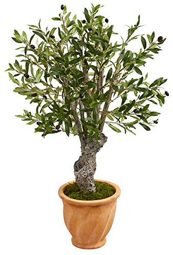 Nearly Natural 3ft. Olive Artificial Tree in Terracotta Planter