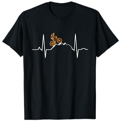 Cadeaux De Cycliste T-Shirt Velo De Montagne Battement De Cœur Mountain Bike Heartbeat Noir Unisex Adulte S