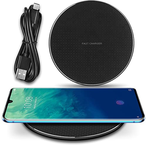 Wireless Charger QI-Zertifizierte Kabellose Induktive Ladestation 15W 10W 7,5W 5W kompatibel mit Nokia XR21 und Allen QI fähigen Smartphones, Modell:M05_15W_Schwarz