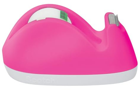 Scotch Hasen-Klebeband-Abroller C29, Pink + Scotch Magic Unsichtbares Klebeband, 19 mm × 8,89 m, 1 Rolle/Packung
