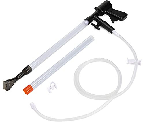 Navaris Aquarium Reinigungsset - Mulmsauger Schlammsauger - Komplettset aus Sauger und Siphon für Wasserwechsel - Einstellbare Durchflussregelung