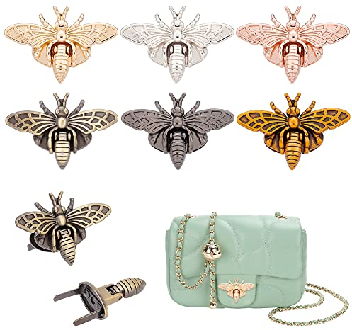 PandaHall 6 Set Geldbörse Turn Lock Biene Form Tasche Drehschnallen Legierung Geldbörse Drehverschluss Geldbörse Verschluss Verschluss Kupplungsverschluss Für DIY Lederhandwerk Umhängetasche