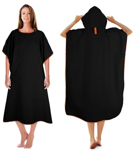 KUOGAS Poncho de Baño para Mujer y Hombre - 110x74cm - Microfibra - Ayuda para Cambiarse en la Playa