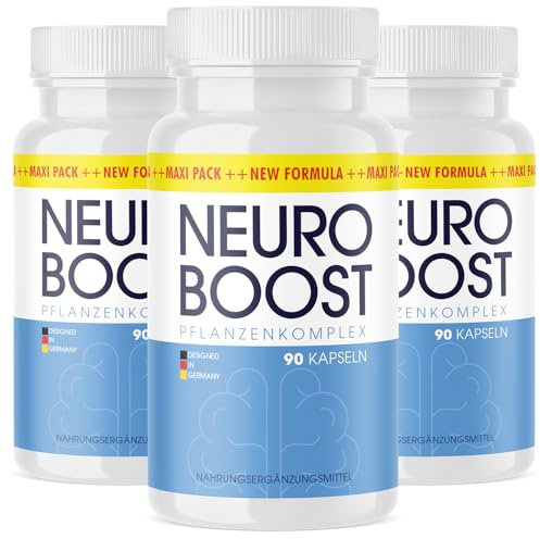 Neuro Boost Kapseln | Pflanzen-Komplex | Für Männer und Frauen | 60 Kapseln pro Dose 3x