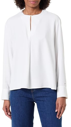 Tommy Hilfiger Donna Blusa Relaxed con Spacco, Bianco (Ecru), 40