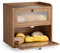 BugyKido Panera de Madera de 2 capas, Panera Grande con Ventana para Guardar el Pan y Organizar la Cocina, Panera Multifuncional, 36,5 x 34,5 x 24 cm (Marrón)