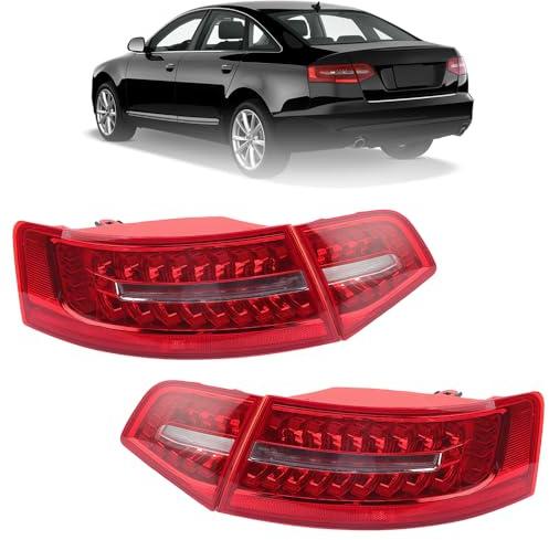 4PCS Outer & Inner LED Rear Light Assembly Fits For Audi A6 C6 S6 RS6 2009 2010 2011 2012 Tail Brake Stop Lamp