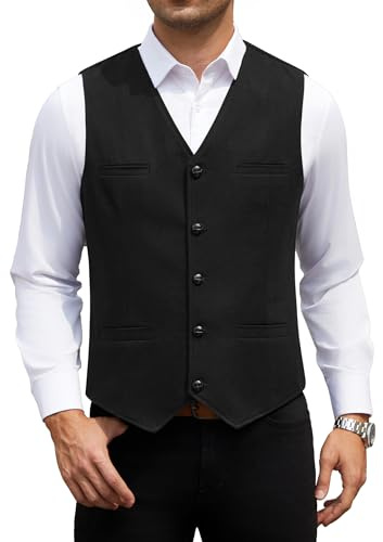HISDERN Herrväst i ull och tweed herrkostym vintage fiskbensväst för bröllop och business formell
