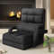 Multigot Folding Lazy Sofa Bed, 5 Positions Adjustable Floor Armchair with Armrests and Pillow, Convertible Padded Sleeper Chair for Living Room Bedroom (Dark Grey)