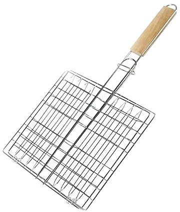 Toyvian Cesta para Asar Pescado Parrilla Parrilla Inoxidable Mango para y Hacer Picnic Diseño Ajustable Accesorios para Barbacoa