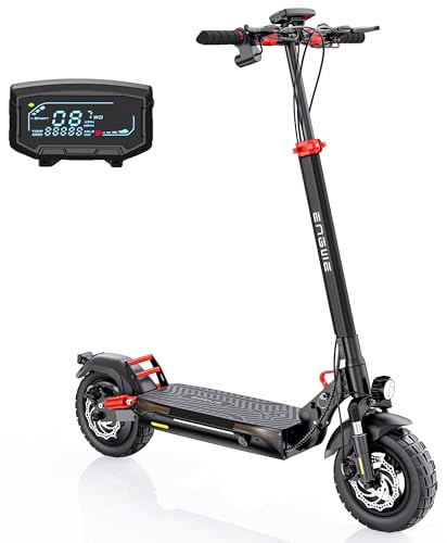 ENGWE E-Scooter Monopattino Elettrico Pieghevole Con Batteria Da 648Wh/864 fino a 50km/70km, Inclinazione Massima di 15° &Freni a Disco Meccaniciz &Display LCD Y400/Y600 (Y600, Nero+Rosso)