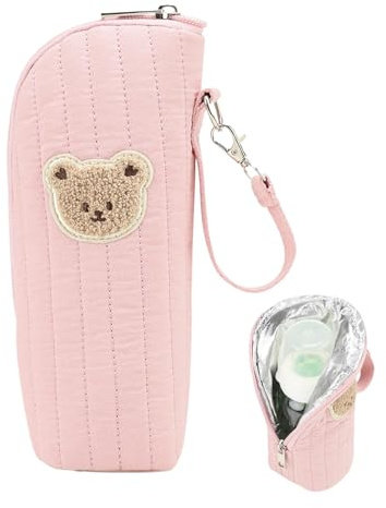 Luckxing Sac Isotherme pour Biberon | Sac de Transport Isotherme Bébé avec Design Ours | Tote Portable pour Conservation Aliments et Lait Maternel Allaitement | Rangement Pratique Extérieur