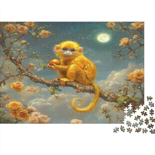 Golden Monkey Jigsaw Puzzles Puzzle for Adults Kids. 1000 Piece Night Sky Flower Tree Whimsical Challenge Toy Educational Game Home Decoration for Adults& Kids Age 14 Years Up 1000pcs (75x50cm)