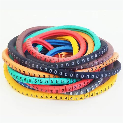 Etichettatura cavi, Etichetta for cavi EC-0 EC-1 500 pezzi Numero di contrassegno da 0 a 9 Etichette colorate for in ​​PVC isolante 2,5 mm²(Ec 1 1000pcs Color)