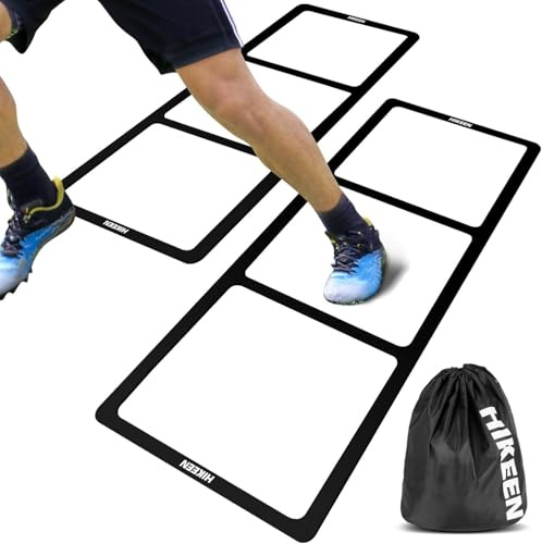 Hikeen Escalera de Agilidad para Fútbol: Kit Entrenamiento Futbol Escalera de Coordinación Portátil para Entrenador Futbol, Accesorios Futbol con Bolsa de Transporte