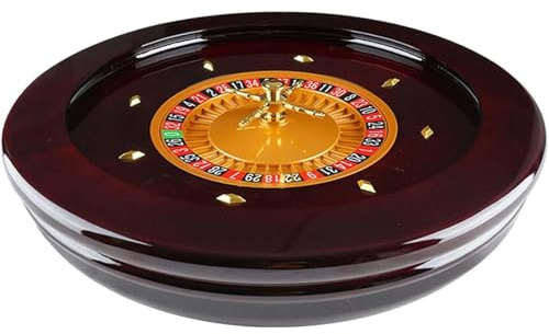 Deluxe Wooden Roulette Wheel 20 Inches Turntable with Precision Bearings Roulette Wheel Set Casual Entertainment Roulette Wheel Perfect for At-Home Game Night,000