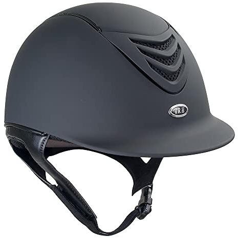 IRH Horseback Riding Safety Ergonomic Washable Rear Side Ventilation Equestrian IR4G Helmet, Matte Black w/Matte Black Vent, Medium
