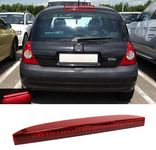 Lente roja LED trasera de alto nivel central tercera luz de freno de parada para Clio MK II Campus 1998-2012