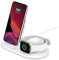 Belkin 3-in-1 Wireless Charger (7.5W Charging Station for iPhone, Apple Watch and AirPods) Charging Dock, Apple Watch series 8, 7, 6 Charging Stand - White