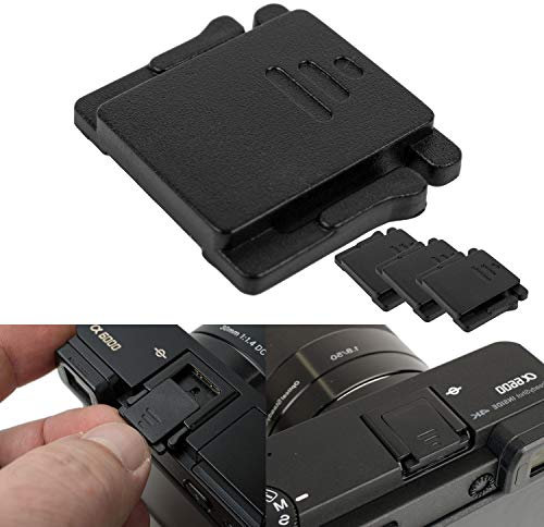 Blitzschuhabdeckung für Kamera, 3 Stück, in Schwarz, aus Hartplastik, kompatibel mit Canon EOS und Sony Alpha Kameras, Adapter, Hot Shoe Cover, Abdeckung Blitzschuh, Schutz Blitz Schuh, Camera Zubehör