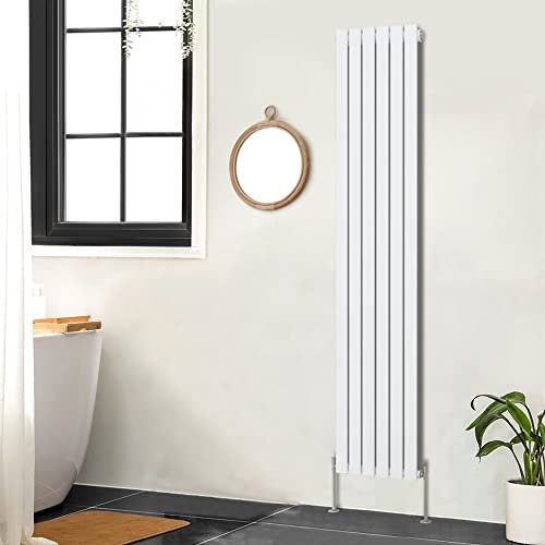 NRG 1800 x 408mm Vertical Radiator Gloss White Single Modern Flat Panel Bathroom Central Heating Heater Radiators