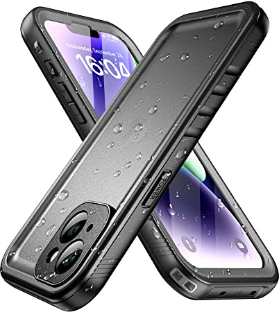 SPORTLINK for iPhone 14 Case - IP68 Waterproof Military Protective Full Body Heavy Duty Shockproof 360 Sealed Dustproof with Camera Screen Protector Cover for i Phone 14 6.1 Black