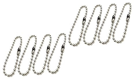 COHEALI 200piezas Cadenas De Bolas Inoxidables Ajustables Para Llaveros y Etiquetas Conectores De Metal Plata