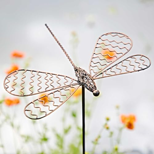 Pantala Metal Dragonfly Garden Stake Decoration - Outdoor Decoration - Metal Sculpture - Garden Accessory - For The Garden - Flowerbed Décor