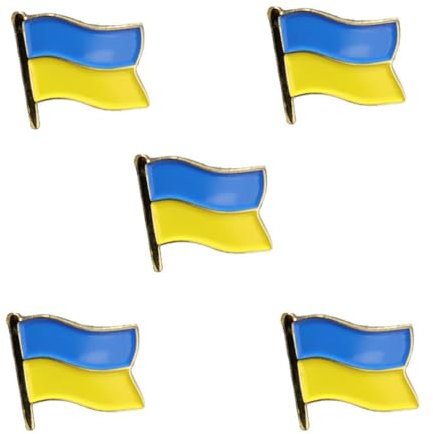 5Pcs Ukraine Flag Enamel Pin Ukrainian National Flag Badge Pin Set National Flag Lapel Pin Brooches Support Ukraine Gift
