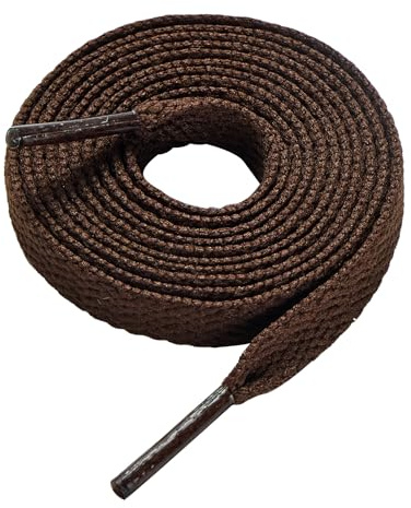 CCSOFTIME Lacets Marron Foncé pour Baskets,8mm Largeur Lacet Chaussure Plat pour Sneakers,Compatible avec Converse Nike Air Force,Brun Foncé 120CM