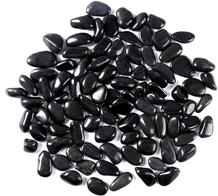 2000g Piedra Jardín Decoración Canto Rodado, Piedra Natural Pulido, Piedras Negras Decorativas Jardin Guijarros Naturales Pequeñas 1-3 cm para Relleno Jarrones, Acuarios, Suculentas (Negro, 1-3 cm)