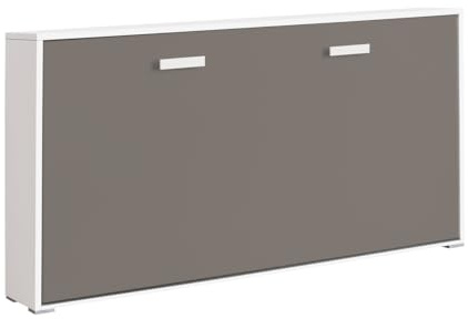 Vep Home - Cama Abatible 90x190 cm - Diseño Compacto y Funcional - Ideal para Espacios Reducidos - Requiere Anclaje a Pared - Medida 203,8x36x107 cm - Color Blanco Capuchino