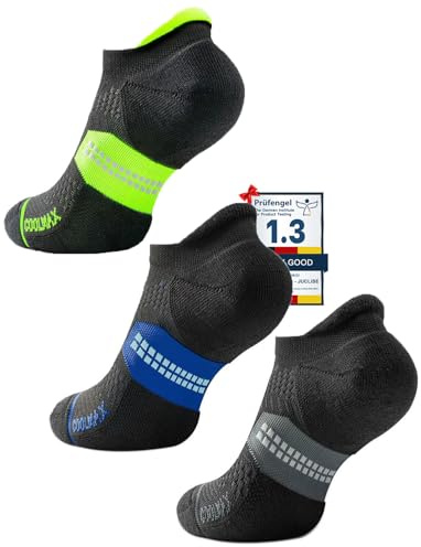 Juclise Calcetines de compresión Coolmax Bamboo, calcetines cortos para correr, transpirables y (FR/ES, Números, 42, 47, Regular, Regular, Negro mixto)
