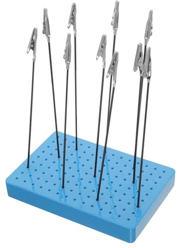 DOITOOL DIY Model Painting Stand with Alligator Clip Base Small Blue and Metal Holder for Precise Airbrush Coloring Stable Modeling Tool for Hobbyists and Crafting