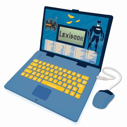 Lexibook - Batman - Ordinateur Éducatif Bilingue Français/Anglais - 124 Activités pour Apprendre Les Langues, Les Mathématiques, la Logique, S'amuser et Jouer du Piano - JC598BATi1LXB