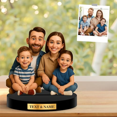 JLSKCN Plaque Cartoon Personnalisée avec Photo, Cadre Personnalisé Cartoon Style en Acrylique, Décoration de Maison Bureau, Cadeau Noel pour Couple Femme Homme Cadeau Personnalisé Photo