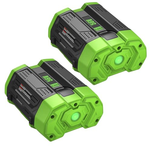 ULATI 2Packs 56V 5.0Ah Replacement for EGO Battery Compatible with BA1400 Replacement Battery Compatible with EGO 56V Power Tools Lawn Mower Leaf Blower Chainsaw Gun (Black)