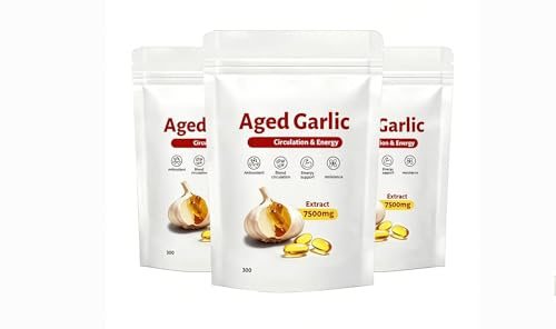 Åldrad vitlöksextrakt 7500mg - Hjärt- och immunstöd -Icke-GMO, glutenfri-300 count,3Pcs