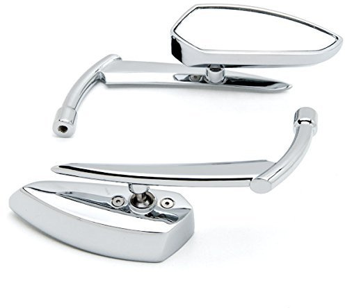 Anzene Grim Reaper Universal Custom Motorcycle Cruiser Mirrors - Chrome Free Adapters Custom Rear View Mirrors (Chrome)