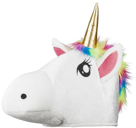 Boland 99906 - Einhorn Hut, Plüschhut mit goldenem Horn, Augen und Ohren, Kostüm, Karneval, Mottoparty