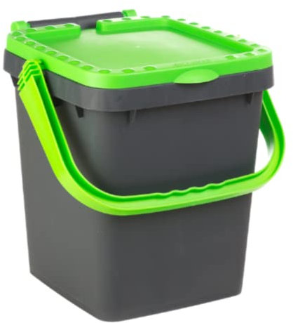 Ecoplast | Poubelle pour collecte différenciée 20 l, poubelle en plastique recyclée, vert, 34,5 x 34,5 x 34,5 x 34,5 cm, fabriquée en Italie