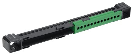 Tableau electrique - Coffret electrique - Disjoncteur - Bornier electrique - Embout de cablage - Borne de connexion électrique - Debflex 707358 Bornier terre 13 trous vert