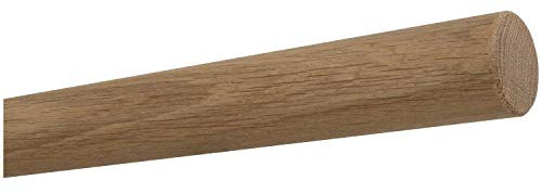 TIBU Main courante en bois de chêne non traité - 30 à 500 cm - Main courante murale - Sans support - Longueur 1400 mm - 140 cm - 1,4 m et extrémités biseautées