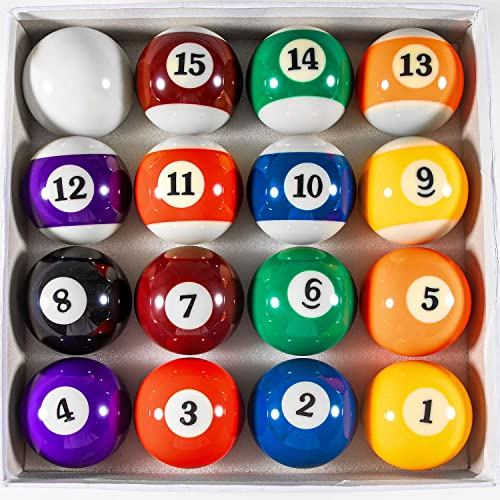 YDDS Billiard Balls Set 2-1/4 Regulation Size Pool Table Balls for Replacement (16 Resin Balls)