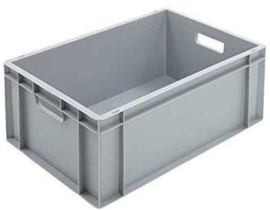 BiGDUG 5x Euro Stacking Box And Euro Container Dolly Warehouse Stock Room (Grey)