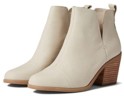 TOMS Women's Everly Cutout Ankle Boot, Beige Leather, 9