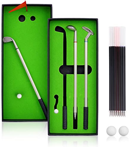OSDUE Golf Pen Set, Golfstift Geschenke für Männer, Mini Desktop Spiele, lustiges Fidget Spielzeug, Golf Kugelschreiber Geschenk für Erwachsene, Mitarbeiter, Männer, Boss